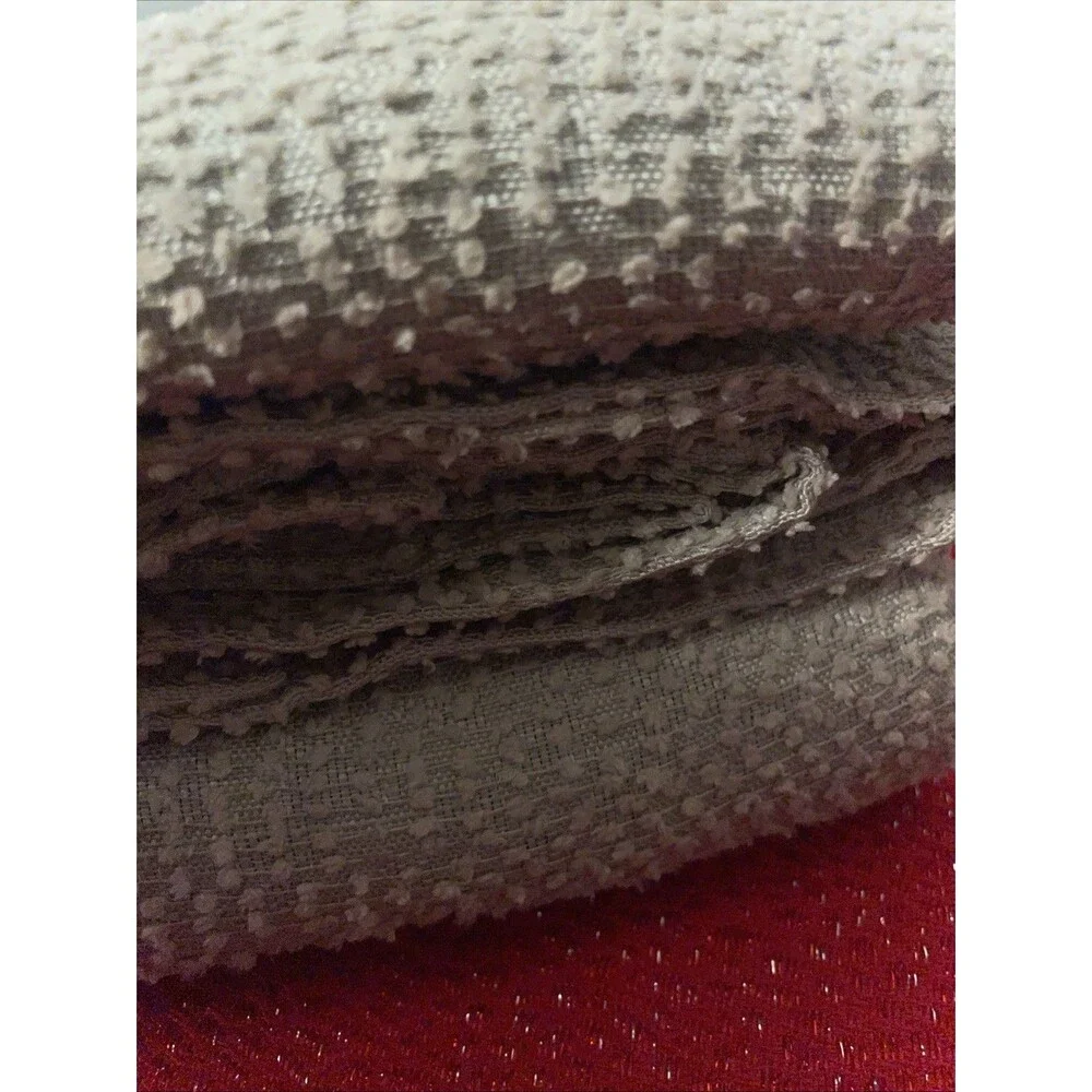 63”x52” Blackout Textured Plaid Curtain Thermal Lined Boucle Tan